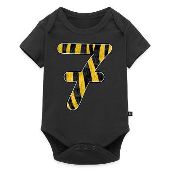 Geburtstag Tiger Sieben - Baby Premium Kurzarmbody - Schwarz - Vorne
