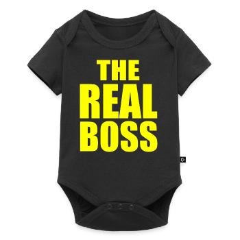 The real boss - Baby Premium Kurzarmbody - Schwarz - Vorne