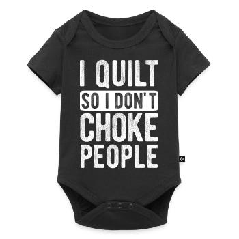 Quilten von Tagesdecken - Baby Premium Kurzarmbody - Schwarz - Vorne