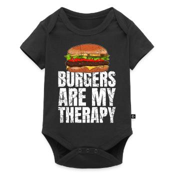 Les hamburgers sont ma thérapie Restauration rapide - Body à manches courtes Premium Bébé - noir - Devant