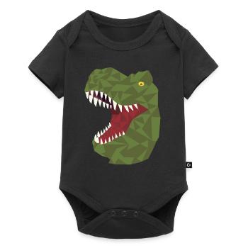 polygon dinosaurier, dino, t-rex, rex, dinos, tier - Baby Premium Kurzarmbody - Schwarz - Vorne