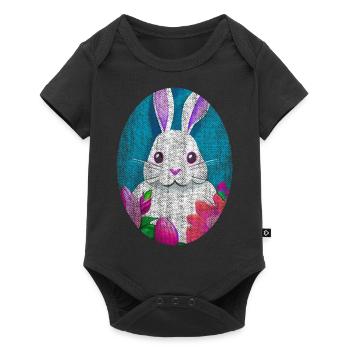 Easter Bunny retro used-look cool - Baby Premium short-sleeve bodysuit - black - Front