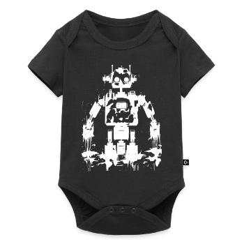 Black & White Robot Silhouette - Baby Premium short-sleeve bodysuit - black - Front