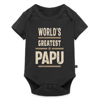 Le plus grand Papu - Body à manches courtes Premium Bébé - noir - Devant