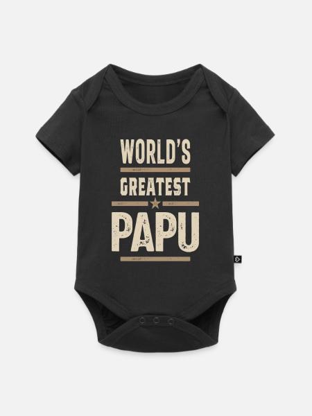 Größter Papu - Baby Premium Kurzarmbody - Schwarz