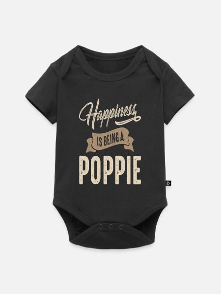 Happiness Poppie - Baby Premium Kurzarmbody - Schwarz