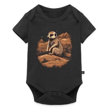 Meerkat Mongoose Afriica - Baby Premium short-sleeve bodysuit - black - Front