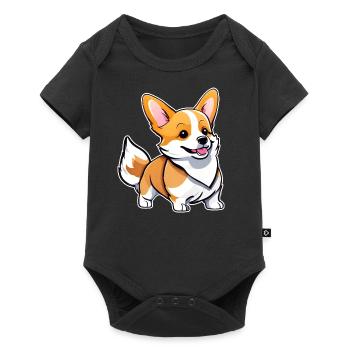 Mignon chien gallois Corgi - Body à manches courtes Premium Bébé - noir - Devant
