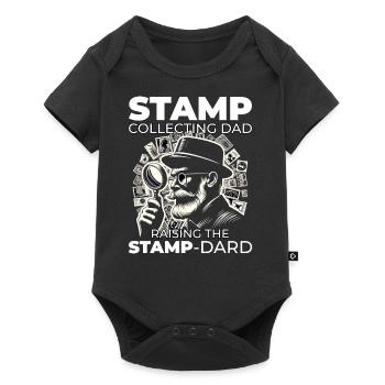 Vintage Postage Stamp Collector Dad Philatelist - Baby Premium short-sleeve bodysuit - black - Front