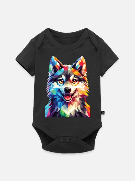 Polygon Wolf - Baby Premium Kurzarmbody - Schwarz