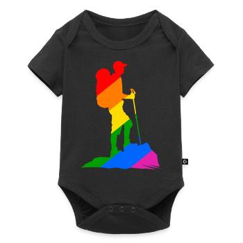 Colorful Hiker - Hiking - Baby Premium short-sleeve bodysuit - black - Front