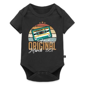 März 1951 - Geburtstagsgeschenk - Baby Premium Kurzarmbody - Schwarz - Vorne