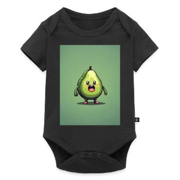 Pixelart Avocado - Baby Premium Kurzarmbody - Schwarz - Vorne