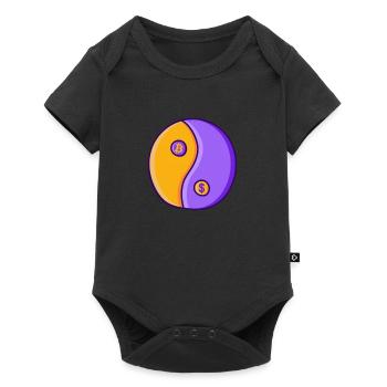 Bitcoin BTC Yin Yang Symbol - Baby Premium Kurzarmbody - Schwarz - Vorne