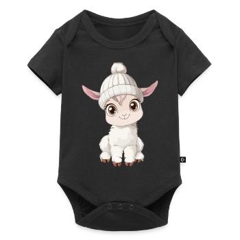 Llama Cute Cute Baby Kids Animal Alpaca Cartoon - Baby Premium short-sleeve bodysuit - black - Front