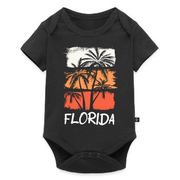 Florida USA Miami America Summer Palm Trees Beach - Baby Premium short-sleeve bodysuit - black - Front