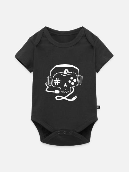 Gaming Gamepad Skull Online Gaming Shirt - Baby Premium Kurzarmbody - Schwarz