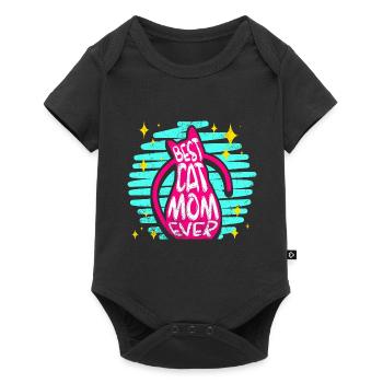 Best Cat Mom Ever | Retro cats vintage gift - Baby Premium short-sleeve bodysuit - black - Front