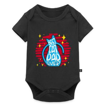 Best Cat Dad Ever Kitty Cats Retro Gift - Baby Premium short-sleeve bodysuit - black - Front