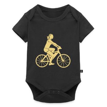 Bicycle Ebike woman pensioner cyclist symbol - Baby Premium short-sleeve bodysuit - black - Front