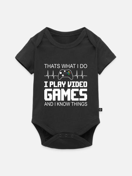 I Play Video Games & I Know Things - Baby Premium kortärmad bodysuit - svart
