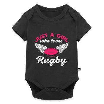 Just A Girl Who Loves Rugby - Body à manches courtes Premium Bébé - noir - Devant