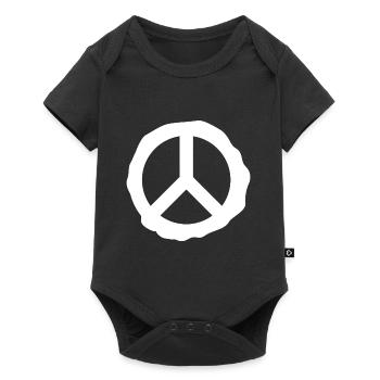 Anniversaire d'idée cadeau paix paix - Body à manches courtes Premium Bébé - noir - Devant