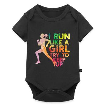 I Run Like A Girl Try To Keep Up A Track And Field - Baby Premium short-sleeve bodysuit - black - Front