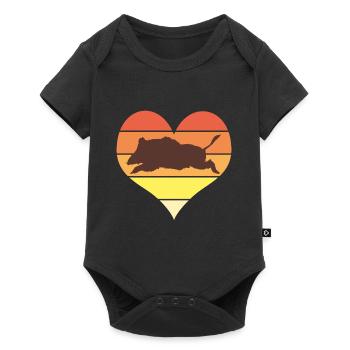 j'aime la chasse humour chasseur chasse sanglier - Body à manches courtes Premium Bébé - noir - Devant
