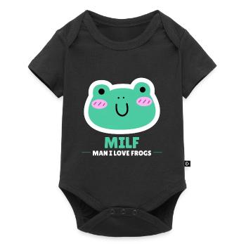 Frosch Laubfrosch Lustiger Frosch - Baby Premium Kurzarmbody - Schwarz - Vorne