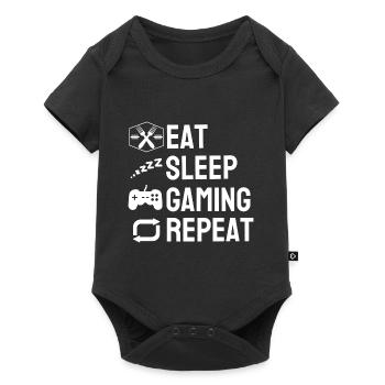 Food Sleep Gaming Répéter Fun Gamer - Body à manches courtes Premium Bébé - noir - Devant