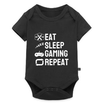 Food Sleep Gaming Répéter Gamer - Body à manches courtes Premium Bébé - noir - Devant