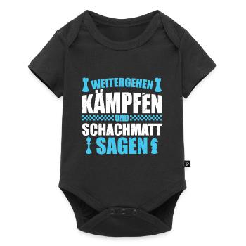 Schachmatt weitergehen kämpfen schachmatt sagen - Baby Premium Kurzarmbody - Schwarz - Vorne