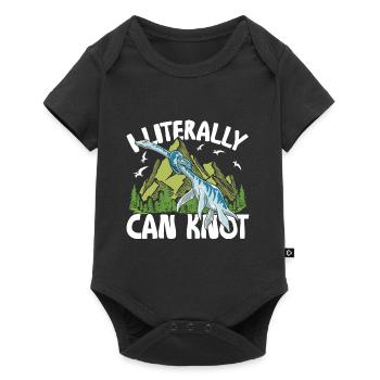 I Literally Can Knot Dino Dinosaurier Knoten - Baby Premium Kurzarmbody - Schwarz - Vorne