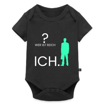 Wer ist reich? Ich. - Baby Premium Kurzarmbody - Schwarz - Vorne