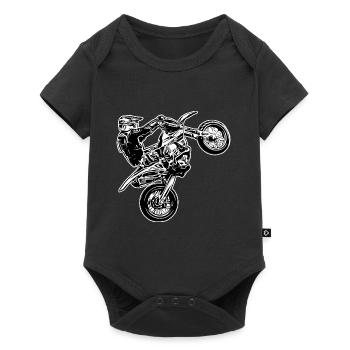 Supermoto / Supermotard / Supermoto Wheelie Biker - Baby Premium short-sleeve bodysuit - black - Front