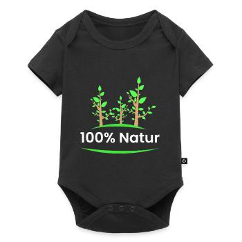 100% nature - Baby Premium short-sleeve bodysuit - black - Front