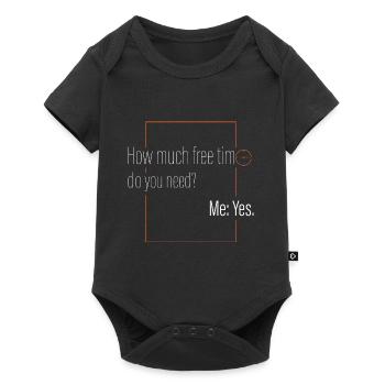 Wie viel Freizeit? - Baby Premium Kurzarmbody - Schwarz - Vorne