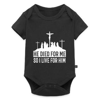 Christus He died for meT-Shirt - Baby Premium short-sleeve bodysuit - black - Front
