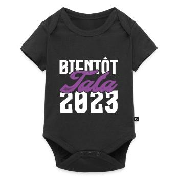 Cadeau Annonce grossesse bientôt Tata 2023. Tante. - Body à manches courtes Premium Bébé - noir - Devant