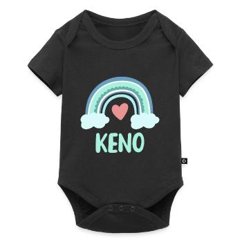 Keno Name Regenbogen Baby - Baby Premium Kurzarmbody - Schwarz - Vorne