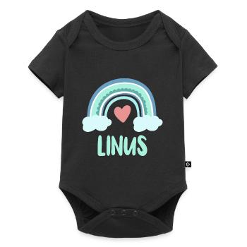 Linus Name Rainbow Baby - Baby Premium short-sleeve bodysuit - black - Front