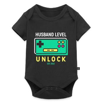 Ehemann Level freigeschaltet - Baby Premium Kurzarmbody - Schwarz - Vorne