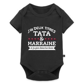 tata et Marraine, Marraine - Famille - Tata - Body à manches courtes Premium Bébé - noir - Devant