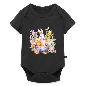 Frohe Ostern Hase Osterei für einen Osterhasen - Baby Premium Kurzarmbody - Schwarz - Vorne
