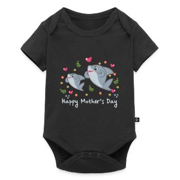 Animal Mom Shark for Mother s Day - Baby Premium short-sleeve bodysuit - black - Front