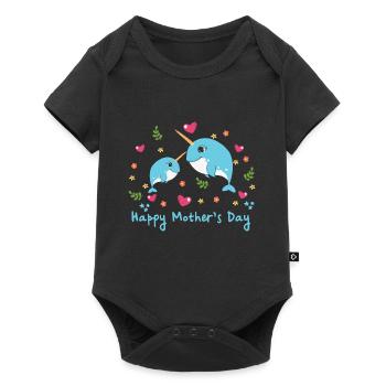 Animal Mom Narval pour la fête des mères - Body à manches courtes Premium Bébé - noir - Devant