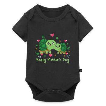 Animal Mom Turtle for Mother s Day - Baby Premium short-sleeve bodysuit - black - Front