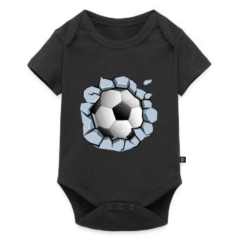 Soccer Sports Tear Wall Gardien de but Footballeur Soccer - Body à manches courtes Premium Bébé - noir - Devant