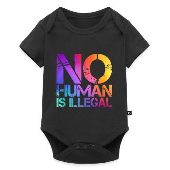 No man is an illegal immigration lover - Baby Premium short-sleeve bodysuit - black - Front
